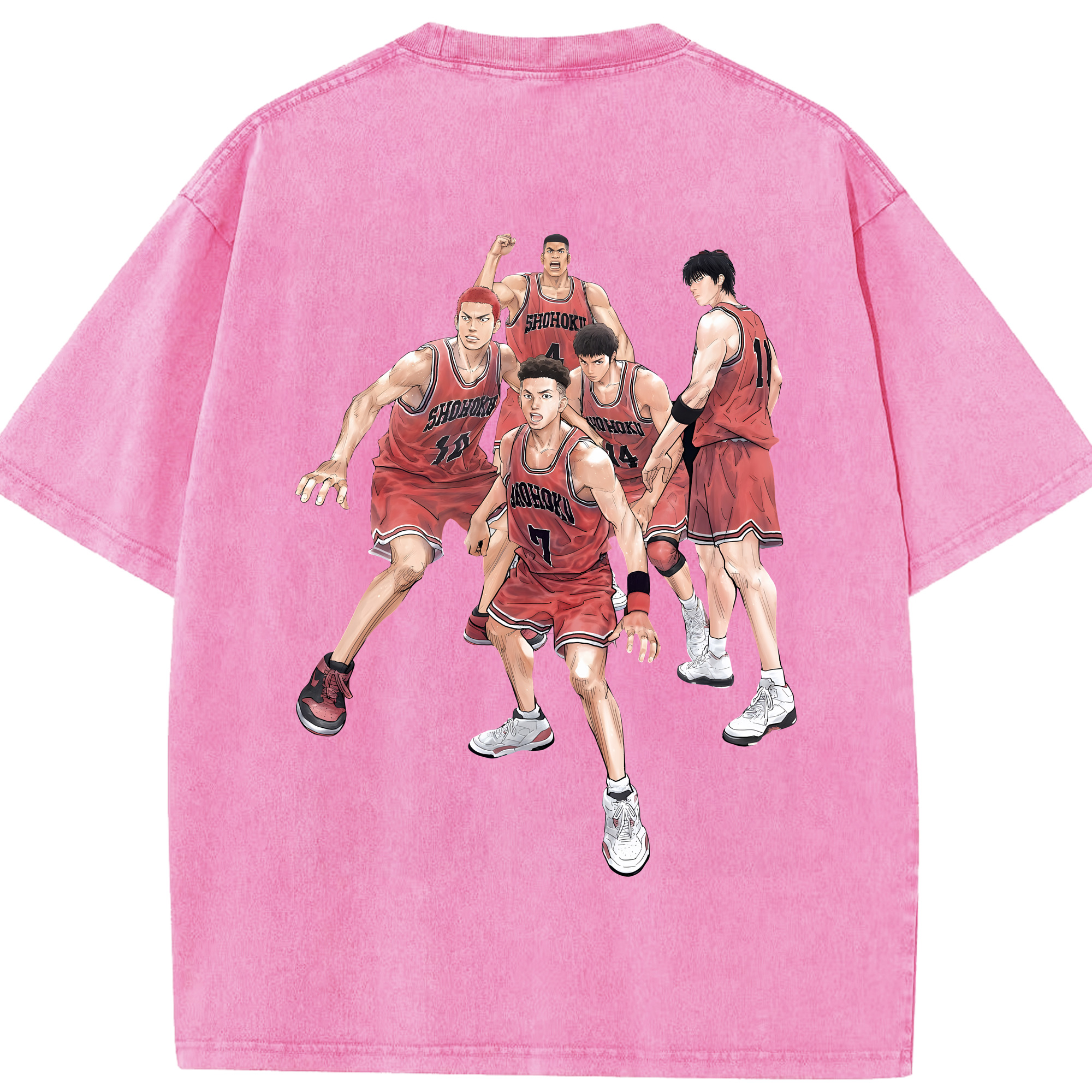 （画像用） SLAM DUNK／スラムダンク 綿100% ヴィンテージ風 半袖Tシャツ（背面プリント）